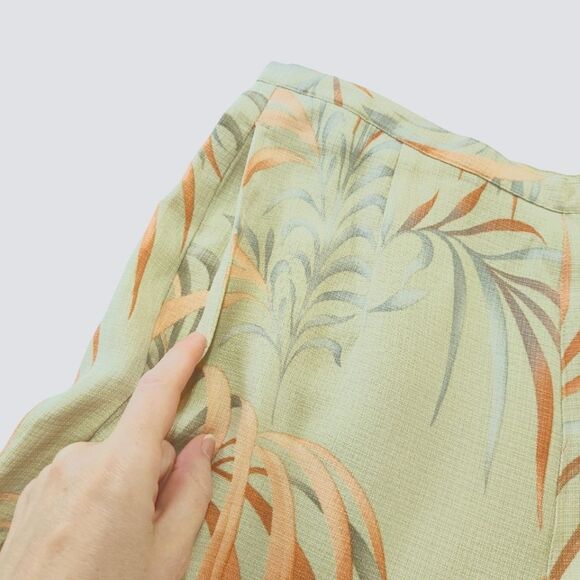 Tommy Bahama Silk Palazzo Pant Women's 8 Wide Leg Green Tropical Leaf Print - Picture 8 of 12